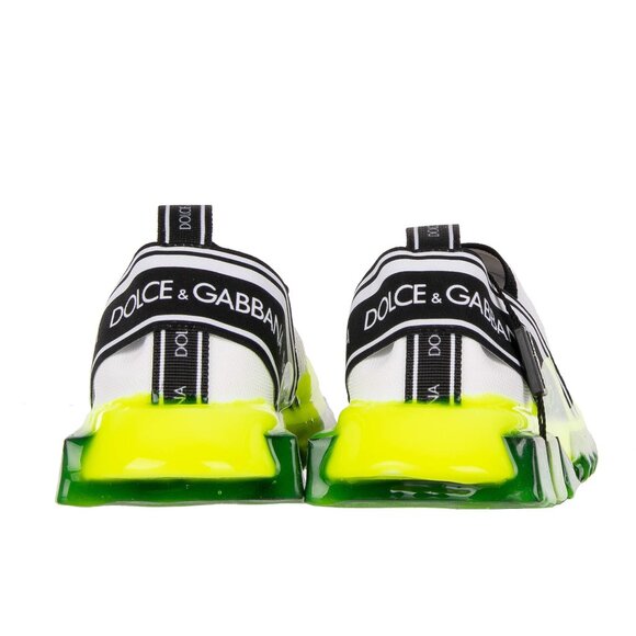 Dolce & Gabbana - Logo Slip-On Sneaker SORRENTO with Logo Stripes White Neon Yel - Picture 5 of 5